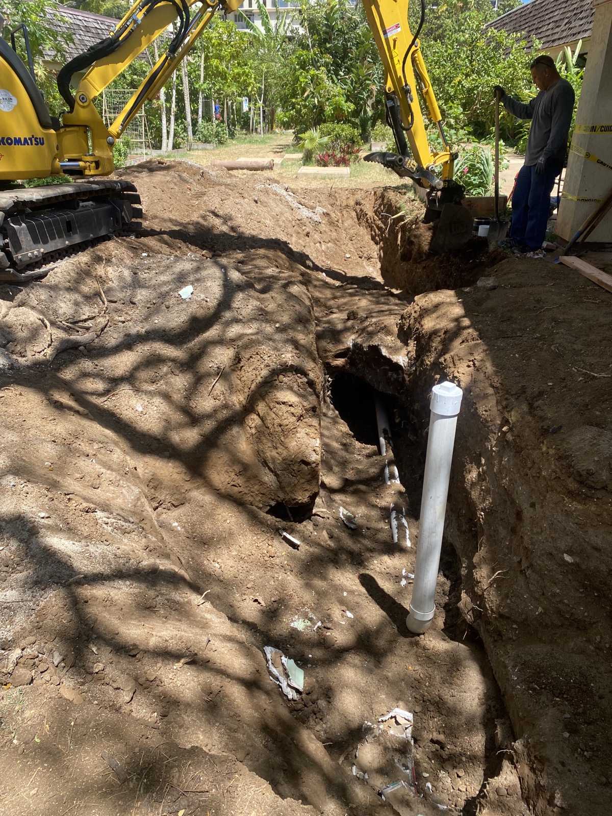 Sewer line root penetration replacement (After).heicheic